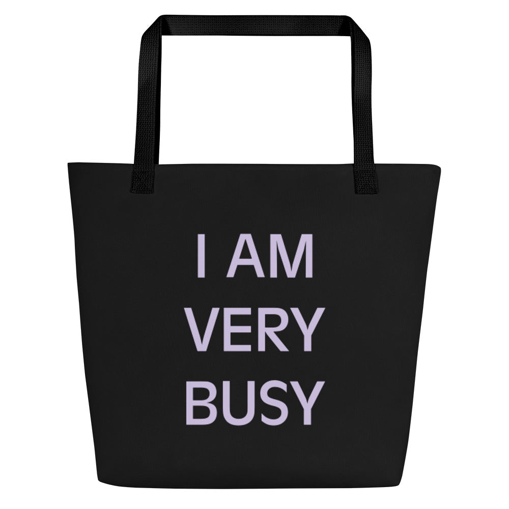 Tote | I am Very Busy | Purple Lettering