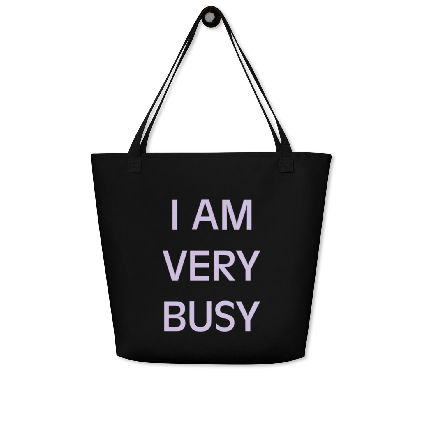 Tote | I am Very Busy | Purple Lettering